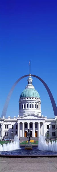 Fountains: Old Courthouse & St Louis Arch St Louis MO USA by Panoramic Images