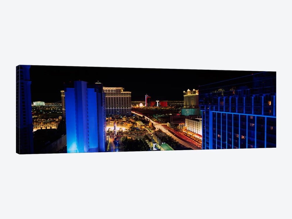 Buildings Lit Up At Night, Las Vegas, Nevada, USA by Panoramic Images 1-piece Canvas Art