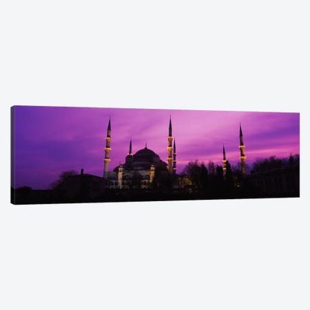 Mosque lit up at dusk, Blue Mosque, Istanbul, Turkey #2 Canvas Print #PIM1934} by Panoramic Images Canvas Art