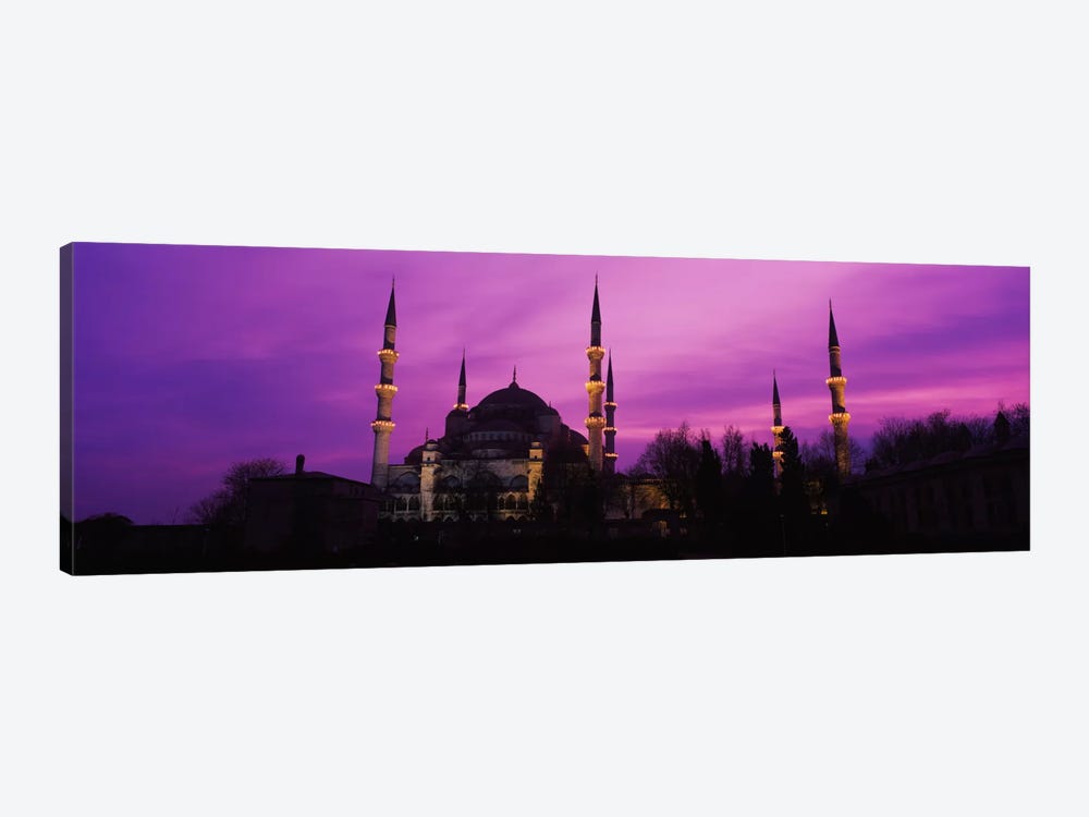Mosque lit up at dusk, Blue Mosque, Istanbul, Turkey #2 by Panoramic Images 1-piece Canvas Print