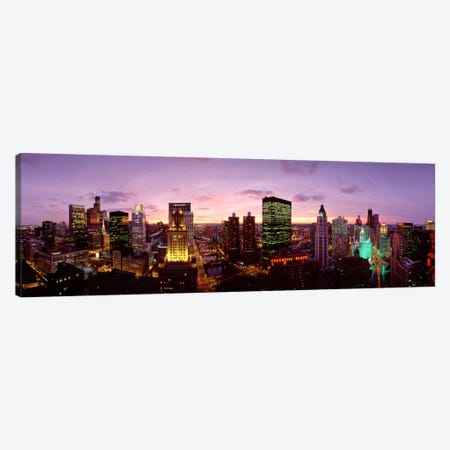 Skyscrapers In A City At Dusk, Chicago, Illinois, USA Canvas Print #PIM1937} by Panoramic Images Canvas Art