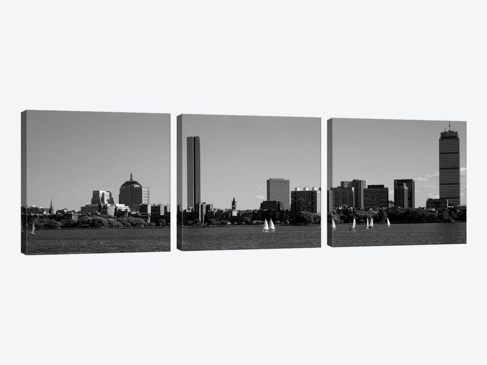 MIT Sailboats, Charles River, Boston, Massachusetts, USA by Panoramic Images 3-piece Canvas Wall Art