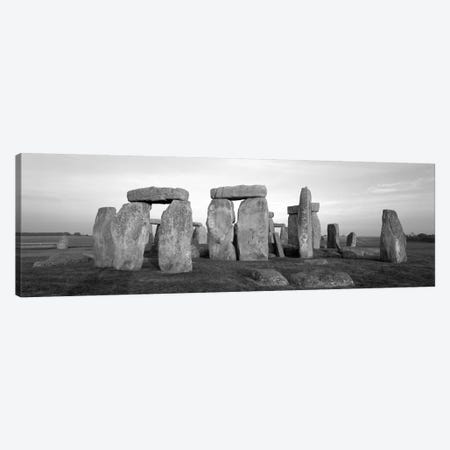 England, Wiltshire, Stonehenge (black & white) Canvas Print #PIM194bw} by Panoramic Images Canvas Print