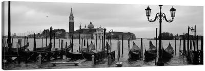 Gondolas with a church in the background, Church Of San Giorgio Maggiore, San Giorgio Maggiore, Venice, Veneto, Italy Canvas Art Print - Nautical Scenic Photography