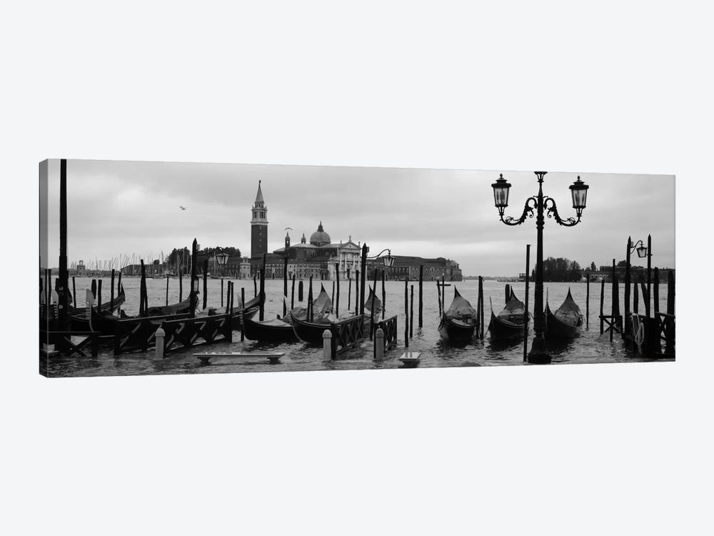 Gondolas with a church in the background, Church Of San Giorgio Maggiore, San Giorgio Maggiore, Venice, Veneto, Italy by Panoramic Images 1-piece Canvas Print