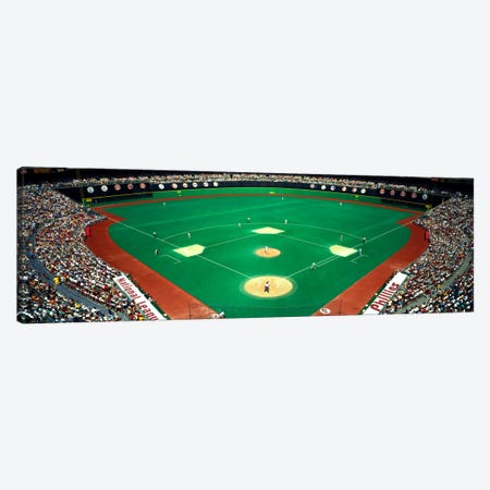 Phillies vs Mets baseball gameVeterans Stadium, Philadelphia, Pennsylvania, USA Canvas Print #PIM1957} by Panoramic Images Canvas Wall Art