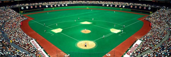 Stadiums: Phillies vs Mets baseball gameVeterans Stadium, Philadelphia, Pennsylvania, USA by Panoramic Images