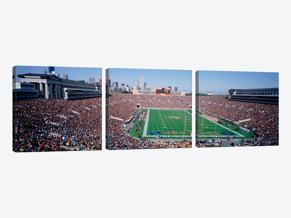 FootballSoldier Field, Chicago, Illinois, USA by Panoramic Images 3-piece Canvas Art Print