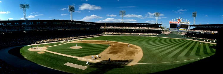 High angle view of a baseball match in progress, U.S. Cellular Field, Chicago, Cook County, Illinois, USA