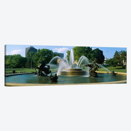 Fountain in a garden, J C Nichols Memorial Fountain, Kansas City, Missouri, USA Canvas Print #PIM1961} by Panoramic Images Canvas Wall Art