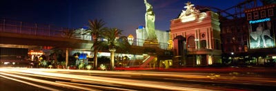 Traffic on a road, Las Vegas, Nevada, USA by Panoramic Images framed canvas print