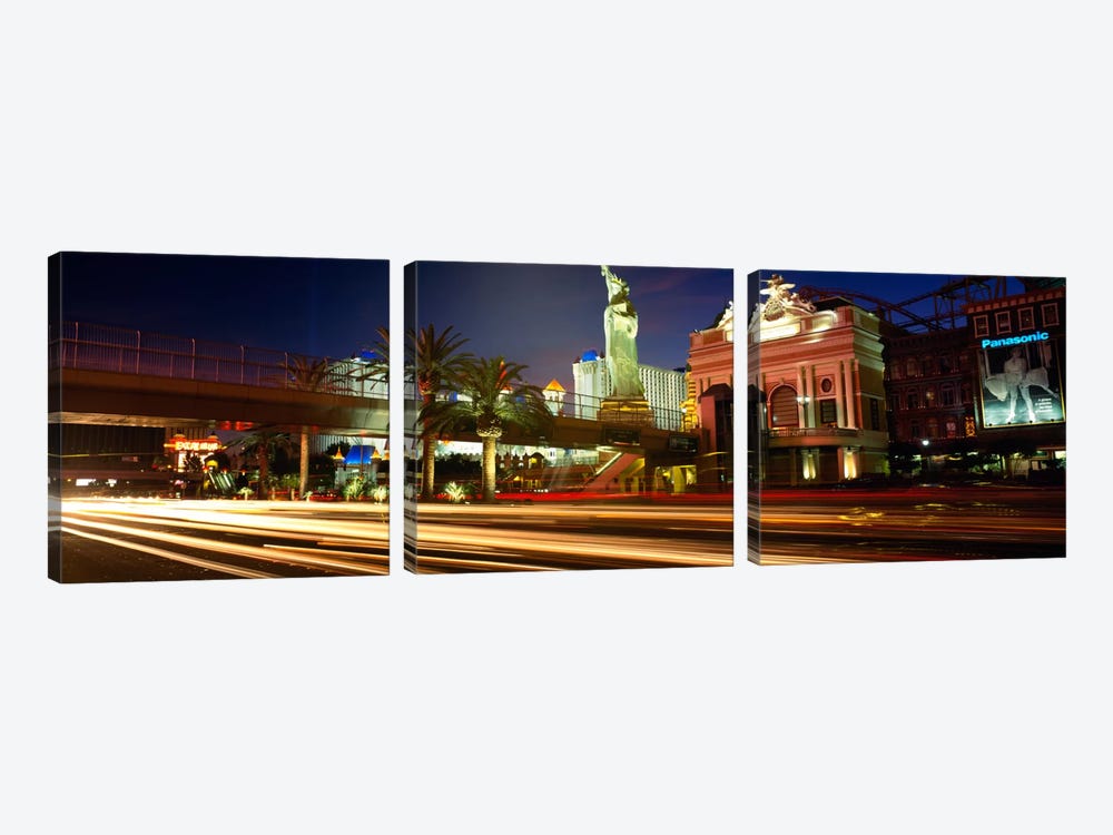 Traffic on a road, Las Vegas, Nevada, USA by Panoramic Images 3-piece Canvas Print