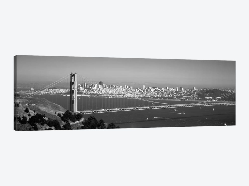 High angle view of a suspension bridge across the sea, Golden Gate Bridge, San Francisco, California, USA by Panoramic Images 1-piece Canvas Art