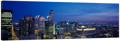 USA, Illinois, Chicago, twilight Canvas Art Print - Chicago Skylines