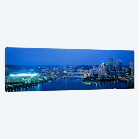 High angle view of a stadium lit up at nightThree Rivers Stadium, Pittsburgh, Pennsylvania, USA Canvas Print #PIM1970} by Panoramic Images Canvas Art Print