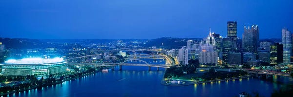 Stadiums: High angle view of a stadium lit up at nightThree Rivers Stadium, Pittsburgh, Pennsylvania, USA by Panoramic Images