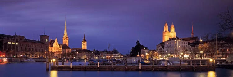 District 1 Architecture At Night, Zurich, Switzerland