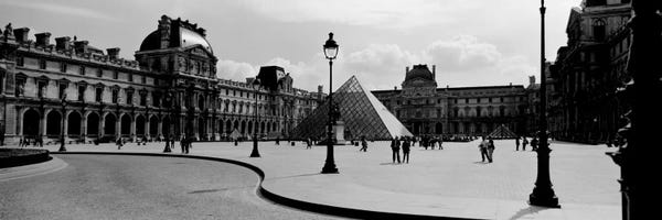 Pyramids: View Of The Courtyard, Musee du Louvre, Paris, Ile-de-France, France by Panoramic Images
