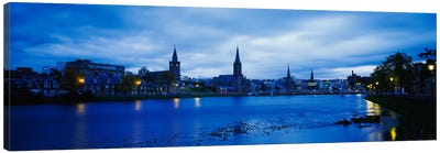 Riverfront Architecture, Inverness, Scotland, United Kingdom Canvas Art Print - Scotland Art