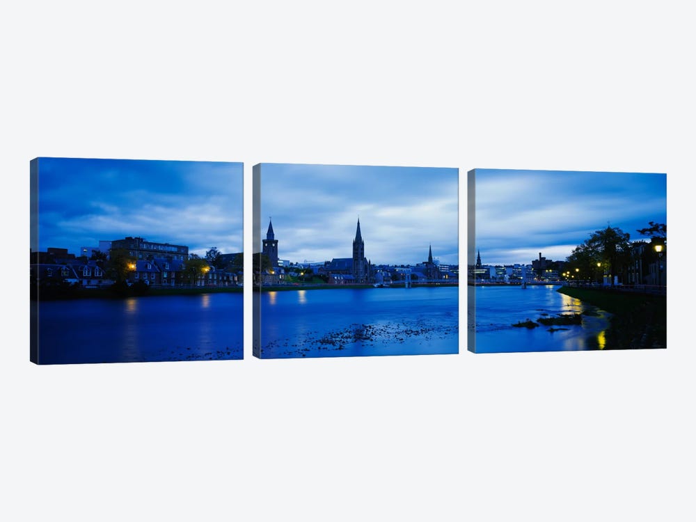 Riverfront Architecture, Inverness, Scotland, United Kingdom by Panoramic Images 3-piece Canvas Print