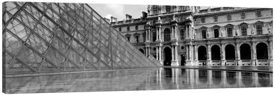 Pyramid in front of an art museum, Musee Du Louvre, Paris, France Canvas Art Print - Pyramid Art
