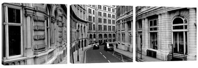 Buildings along a road, London, England Canvas Art Print - 3-Piece Urban Art