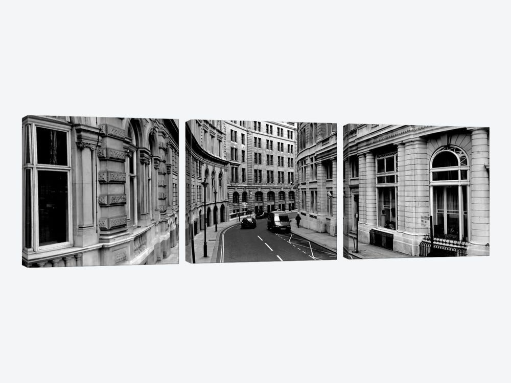 Buildings along a road, London, England by Panoramic Images 3-piece Canvas Wall Art