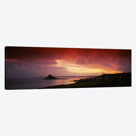 Clouds over an island, St. Michael's Mount, Cornwall, England Canvas Print #PIM1982} by Panoramic Images Canvas Wall Art