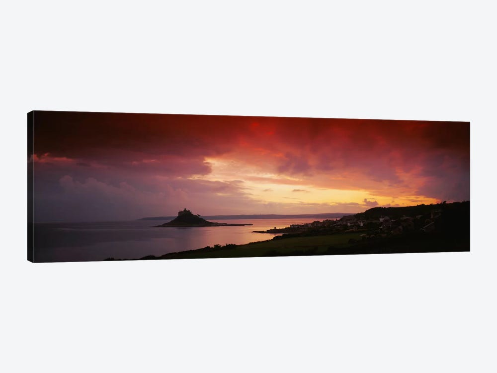 Clouds over an island, St. Michael's Mount, Cornwall, England by Panoramic Images 1-piece Canvas Artwork