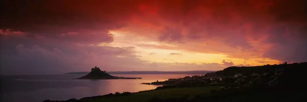 Cornwall: Clouds over an island, St. Michael's Mount, Cornwall, England by Panoramic Images