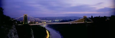 Clifton Suspension Bridge At Night, Bristol, England, United Kingdom by Panoramic Images canvas print