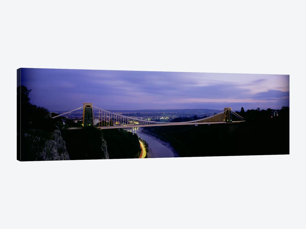 Clifton Suspension Bridge At Night, Bristol, England, United Kingdom by Panoramic Images 1-piece Canvas Wall Art