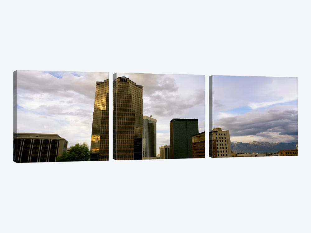Buildings in a city with mountains in the background, Tucson, Arizona, USA by Panoramic Images 3-piece Canvas Art Print