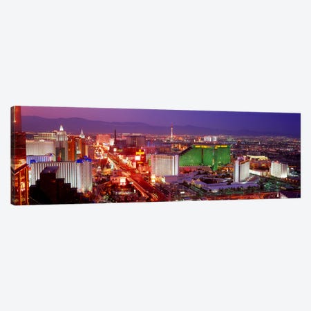 Buildings lit up at dusk in a city, Las Vegas, Clark County, Nevada, USA Canvas Print #PIM1991} by Panoramic Images Canvas Art Print