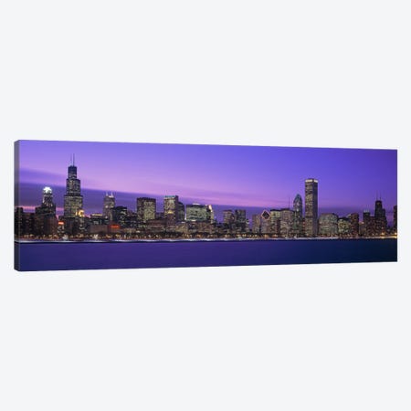 Downtown Skyline At Dusk, Chicago, Illinois, USA Canvas Print #PIM2000} by Panoramic Images Canvas Print