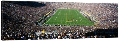 Aerial view of a football stadium, Notre Dame Stadium, Notre Dame, Indiana, USA Canvas Art Print - Stadium Art