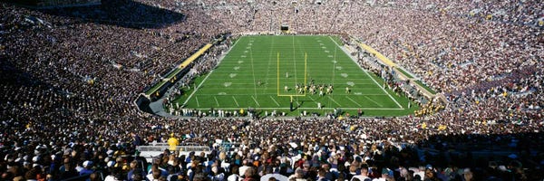 Stadiums: Aerial view of a football stadium, Notre Dame Stadium, Notre Dame, Indiana, USA by Panoramic Images