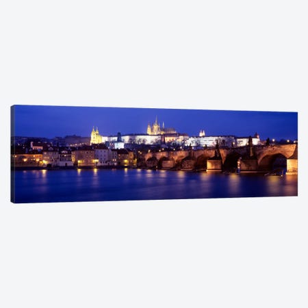 St. Vitus Cathedral & Charles Bridge As Seen From The Banks Of The Vltava River, Prague, Czech Republic Canvas Print #PIM2012} by Panoramic Images Canvas Wall Art