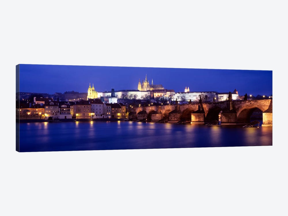 St. Vitus Cathedral & Charles Bridge As Seen From The Banks Of The Vltava River, Prague, Czech Republic by Panoramic Images 1-piece Art Print