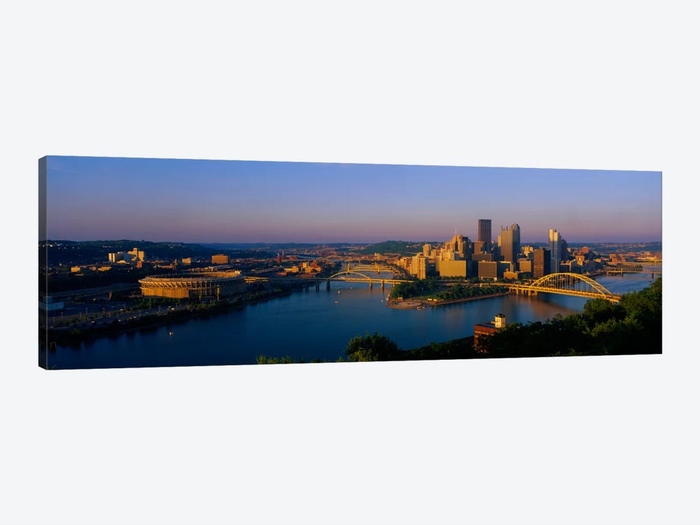 High angle view of a cityThree Rivers Stadium, Pittsburgh, Pennsylvania, USA by Panoramic Images 1-piece Art Print