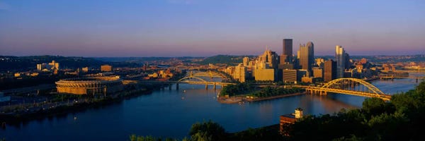 Pennsylvania: High angle view of a cityThree Rivers Stadium, Pittsburgh, Pennsylvania, USA by Panoramic Images