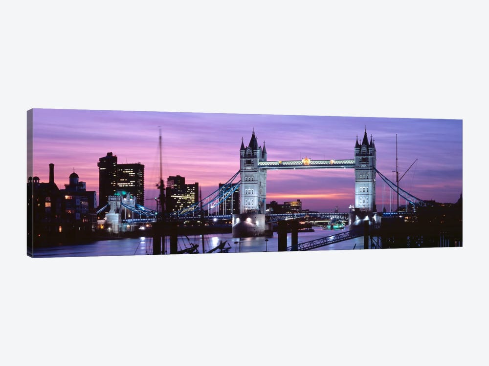 Tower Bridge At Night, London, England, United Kingdom by Panoramic Images 1-piece Canvas Artwork