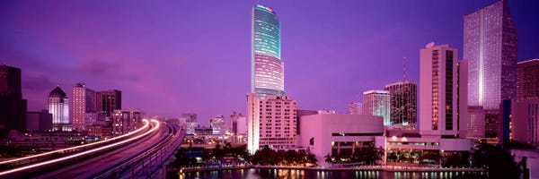 Miami Skylines: City In The Dusk, Miami, Florida, USA by Panoramic Images