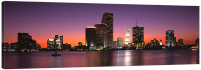 Evening Biscayne Bay Miami FL Canvas Art Print - Miami Skylines