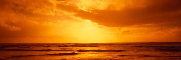 Golden Sunset Over The Pacific Ocean