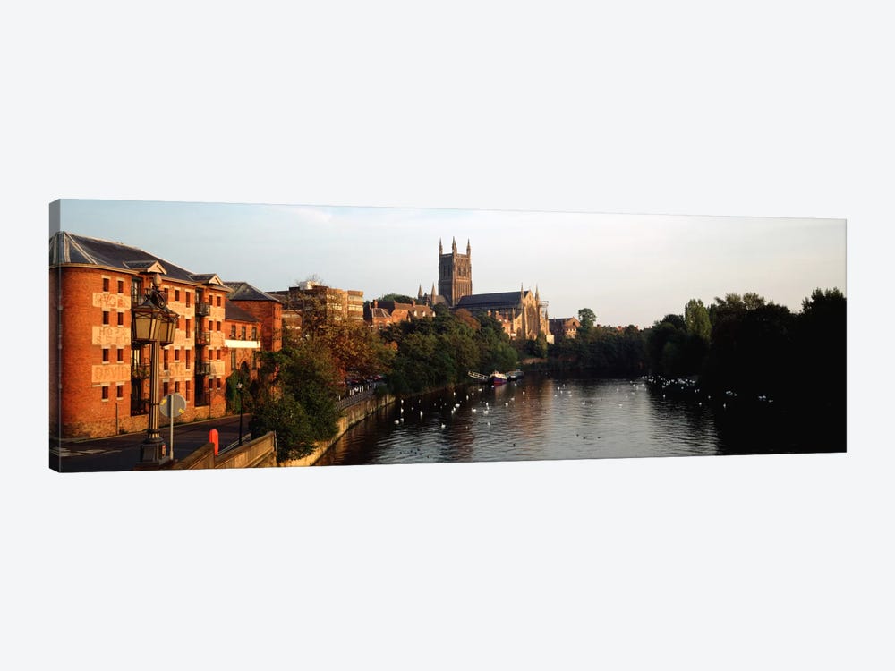 Church Along A RiverWorcester Cathedral, Worcester, England, United Kingdom by Panoramic Images 1-piece Art Print