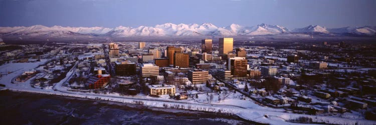 Anchorage at the base of Chugach Mtns AK USA