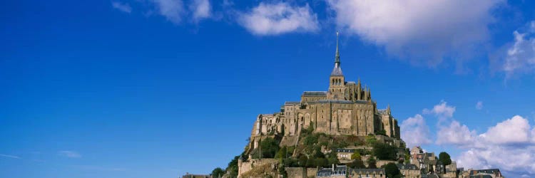 Road leading towards a church, Le Mont Saint Michel, Normandy, France