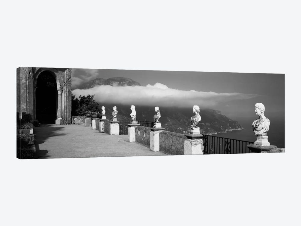 Marble busts along a walkway, Ravello, Amalfi Coast, Salerno, Campania, Italy by Panoramic Images 1-piece Canvas Art