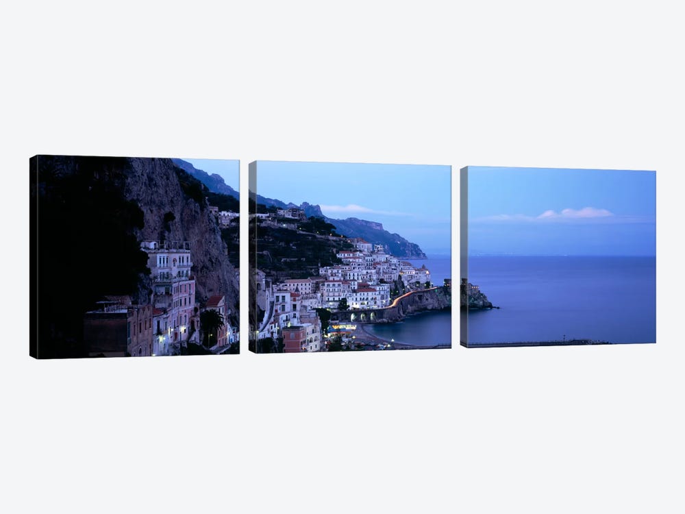 High-Angle View Of Amalfi, Amalfi Coast, Salerno, Campania, Italy by Panoramic Images 3-piece Canvas Print